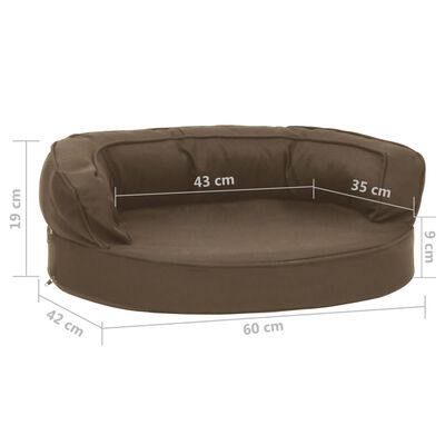 vidaXL Matelas de lit ergonomique pour chien 60x42 cm Aspect de lin