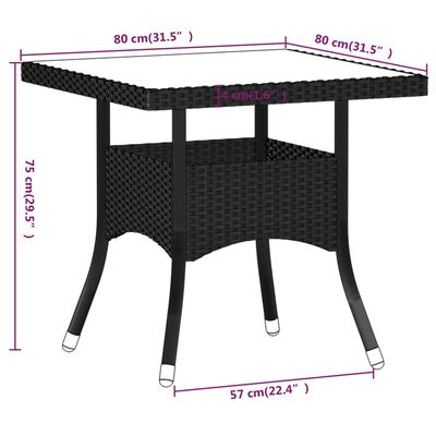 vidaXL Ensemble à Manger de jardin 9pcs résine tressée et verre trempé