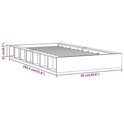 vidaXL Cadre de lit sans matelas blanc 75x190 cm bois massif