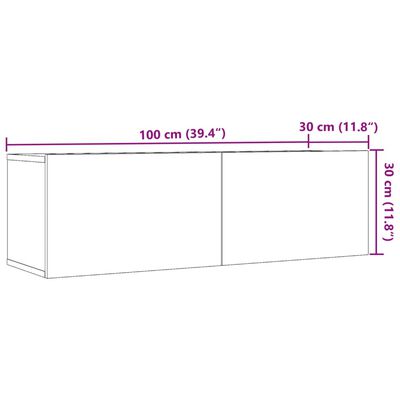 vidaXL Meubles TV muraux 2 pcs chêne artisanal 100x30x30 cm