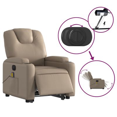 vidaXL Fauteuil inclinable de massage électrique cappuccino similicuir