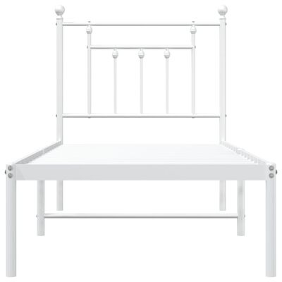 vidaXL Cadre de lit métal sans matelas avec tête de lit blanc 75x190cm