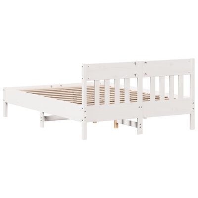 vidaXL Cadre de lit sans matelas blanc 150x200 cm bois de pin massif