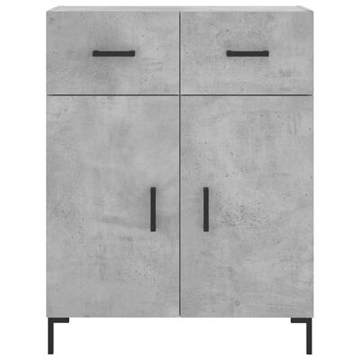 vidaXL Buffet haut Gris béton 69,5x34x180 cm Bois d'ingénierie