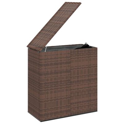 vidaXL Boîte à coussins de jardin Résine tressée 100x49x103,5cm Marron