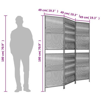 vidaXL Cloison de séparation 3 panneaux beige résine tressée