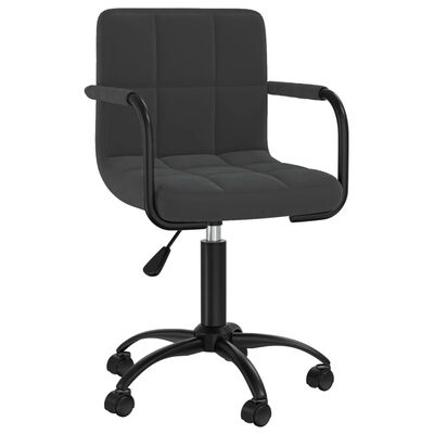 vidaXL Chaise pivotante de salle à manger Noir Velours