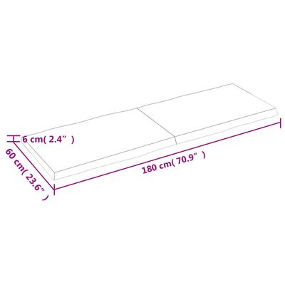 vidaXL Dessus de table bois massif traité bordure assortie