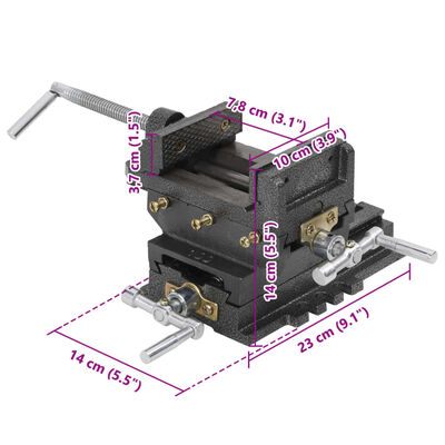 vidaXL Étau de perceuse à pression manuelle 78 mm