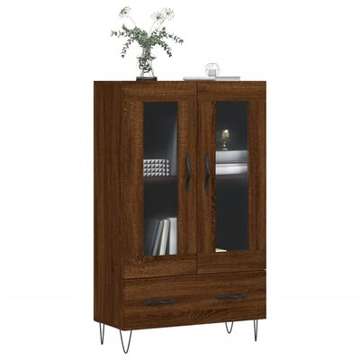 vidaXL Buffet haut chêne marron 69,5x31x115 cm bois d'ingénierie