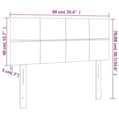 vidaXL Tête de lit Noir 90x5x78/88 cm Velours