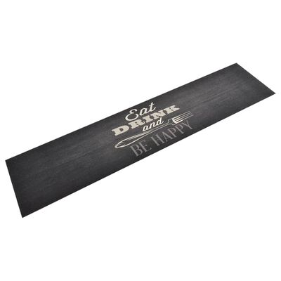 vidaXL Tapis de cuisine lavable impression cuisine noir 60x300 cm