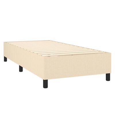 vidaXL Sommier à lattes de lit et matelas Crème 90x190 cm Tissu