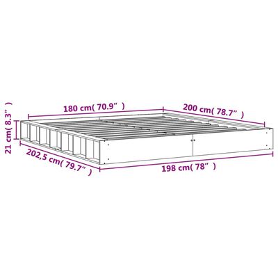 vidaXL Cadre de lit sans matelas cire marron 180x200cm bois pin massif