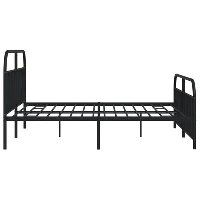 vidaXL Cadre de lit métal sans matelas avec pied de lit noir 193x203cm