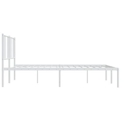 vidaXL Cadre de lit métal sans matelas et tête de lit blanc 183x213 cm