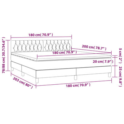 vidaXL Sommier à lattes de lit avec matelas Noir 180x200 cm Tissu