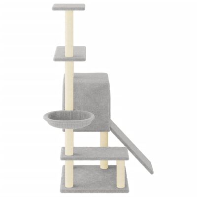 vidaXL Arbre à chat avec griffoirs en sisal gris clair 130,5 cm