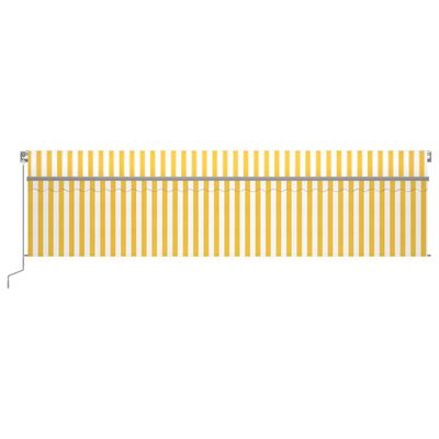 vidaXL Auvent automatique store capteur de vent LED 6x3 m Jaune/blanc