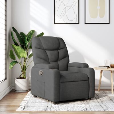 vidaXL Fauteuil inclinable Gris foncé Tissu