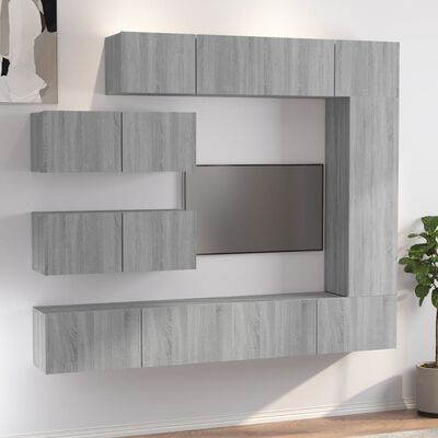 vidaXL Ensemble de meubles TV 7 pcs Sonoma gris Bois d'ingénierie