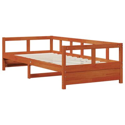 vidaXL Lit de jour sans matelas cire marron 80x200 cm bois pin massif