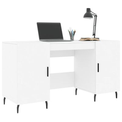 vidaXL Bureau blanc 140x50x75 cm bois d'ingénierie