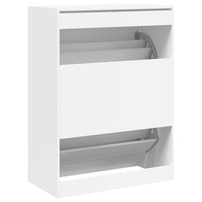 vidaXL Armoire à chaussures 2 tiroirs rabattables blanc 80x42x108 cm