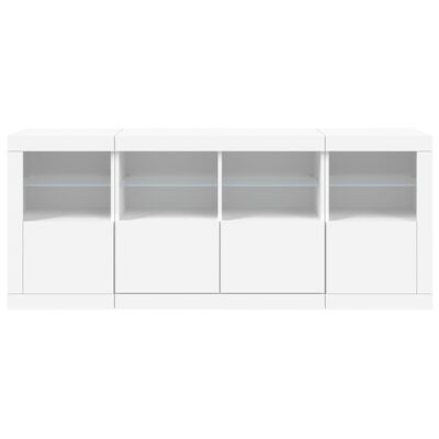 vidaXL Buffet avec lumières LED blanc 163x37x67 cm