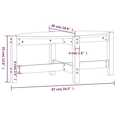 vidaXL Table basse Marron miel 87x48x35 cm Bois massif de pin