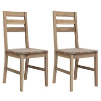 vidaXL Chaises à manger lot de 2 bois d'acacia solide