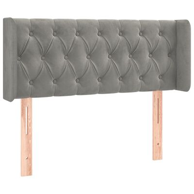 vidaXL Tête de lit à LED Gris clair 93x16x78/88 cm Velours