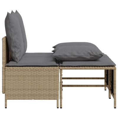 vidaXL Salon de jardin avec coussins 4 pcs beige résine tressée