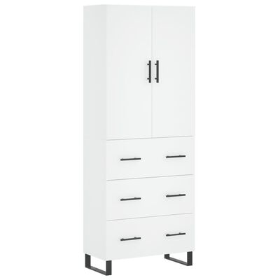 vidaXL Buffet haut Blanc 69,5x34x180 cm Bois d'ingénierie