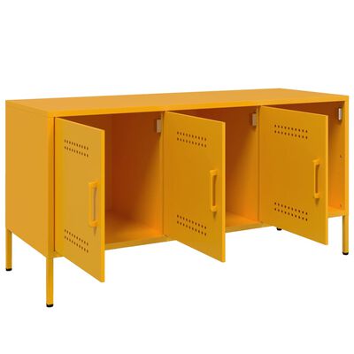 vidaXL Meuble TV jaune moutarde 100,5x39x50,5 cm acier