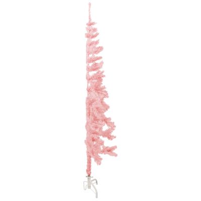 vidaXL Demi sapin de Noël artificiel mince avec support Rose 120 cm