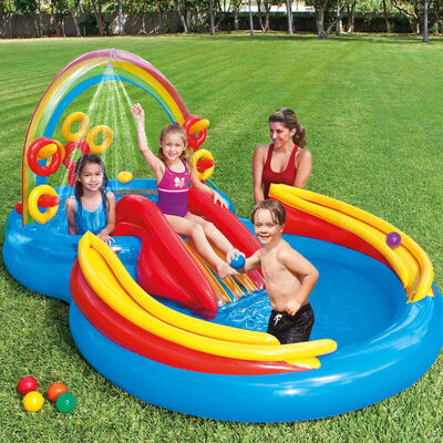 Intex Piscine gonflable Rainbow Ring Play Center 297x193x135cm 57453NP