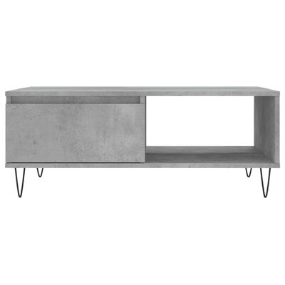 vidaXL Table basse gris béton 90x60x35 cm bois d'ingénierie