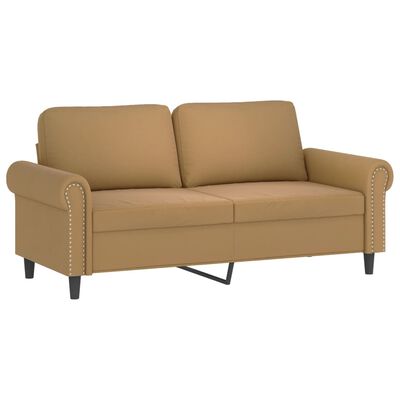 vidaXL Canapé à 2 places Marron 140 cm Velours