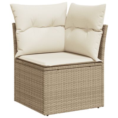 vidaXL Salon de jardin avec coussins 5 pcs beige résine tressée