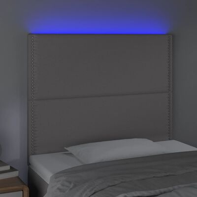 vidaXL Tête de lit à LED Gris 90x5x118/128 cm Similicuir