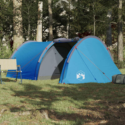 vidaXL Tente de camping tunnel 4 personnes bleu imperméable