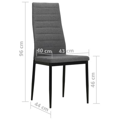 vidaXL Chaises à manger lot de 4 gris clair tissu