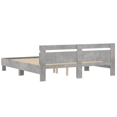 vidaXL Cadre de lit sans matelas gris béton 160x200 cm