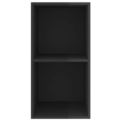 vidaXL Meuble TV mural Noir brillant 37x37x72 cm Bois d’ingénierie