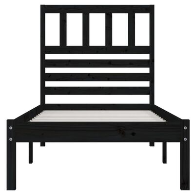 vidaXL Cadre de lit sans matelas noir 90x190 cm bois de pin massif