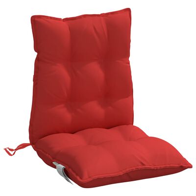 vidaXL Coussins de chaise à dossier bas lot de 4 rouge tissu oxford