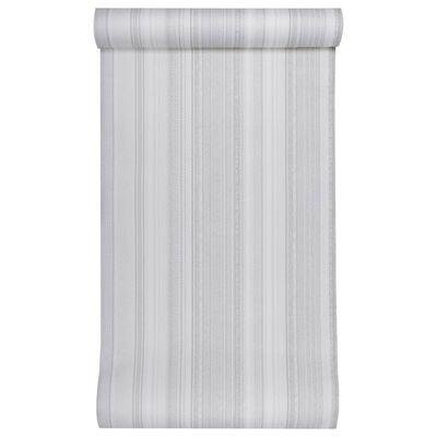 vidaXL Papier peint 3D motif de rayures gris 10x0,53 m non tissé