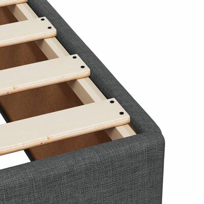 vidaXL Sommier à lattes de lit avec matelas gris foncé simple tissu