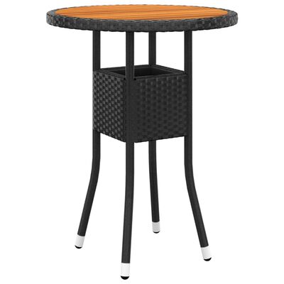 vidaXL Ensemble de bistro de jardin 3 pcs Résine tressée Noir